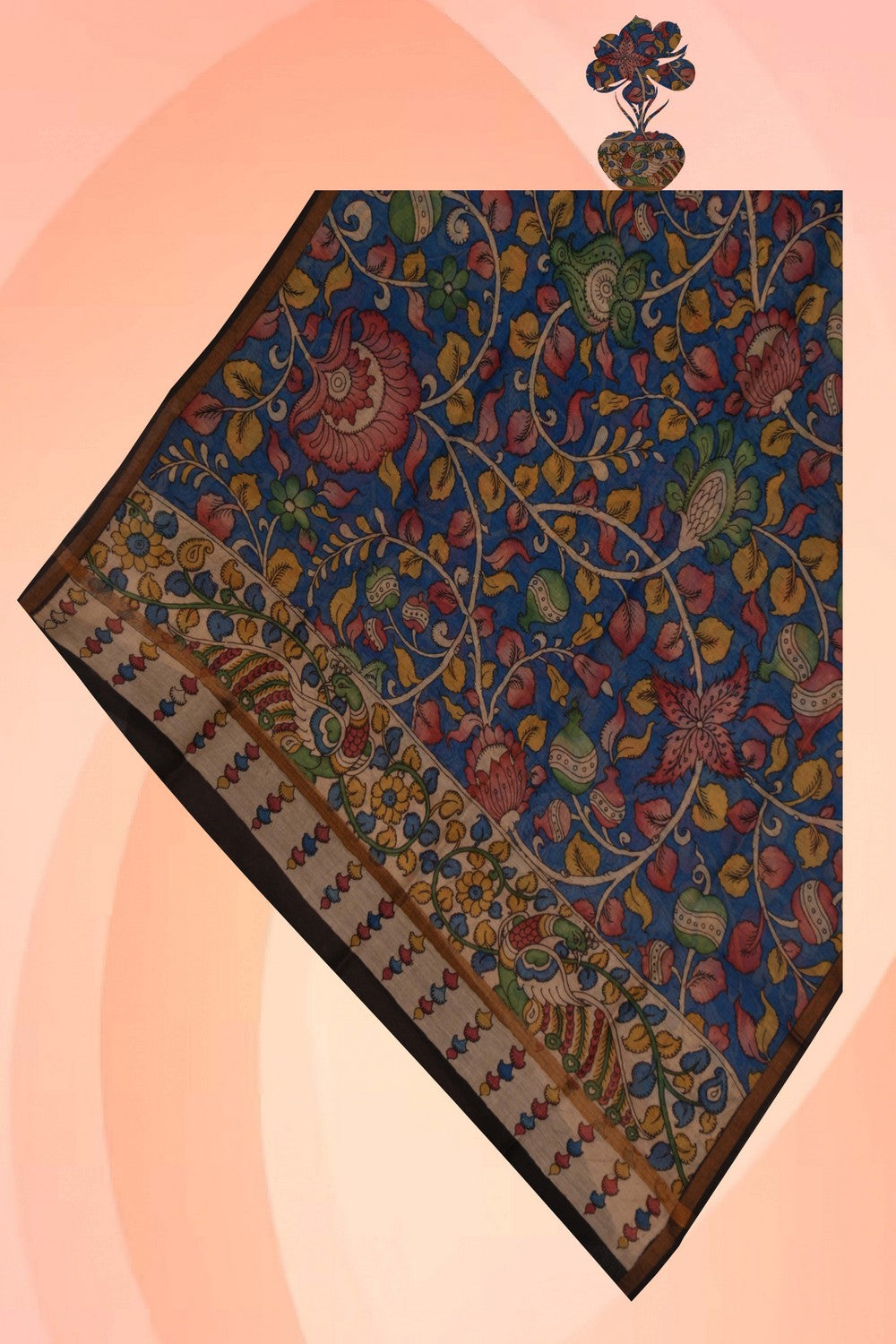 Image of Kalamkari Hand-Painted Dupatta