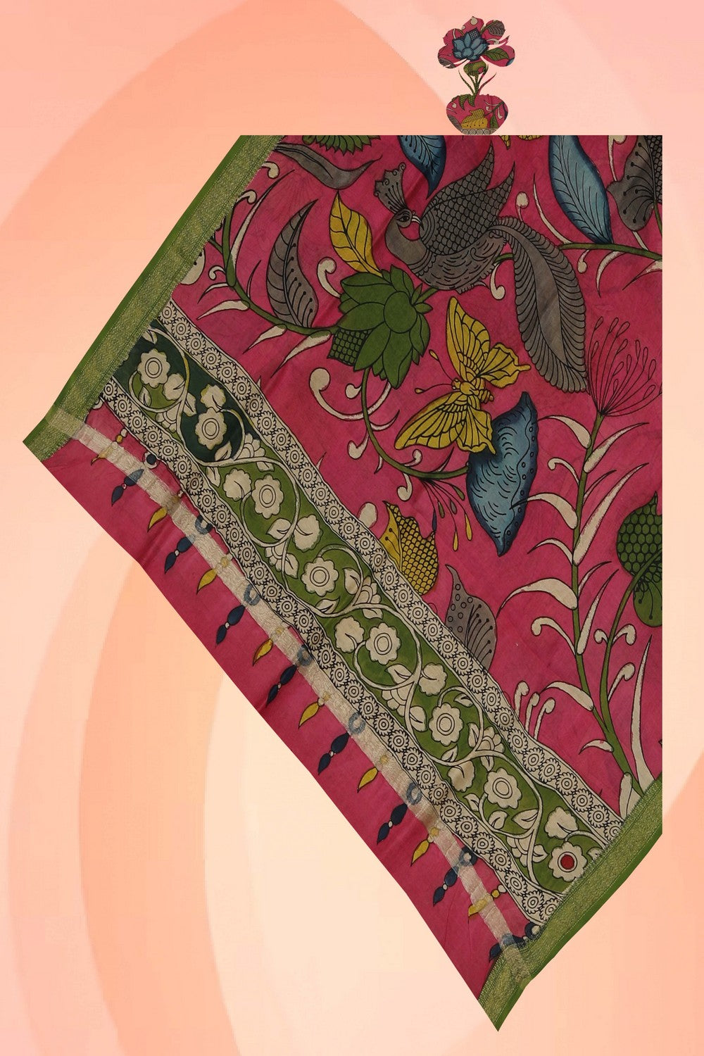 Image of Kalamkari Hand-Painted Dupatta