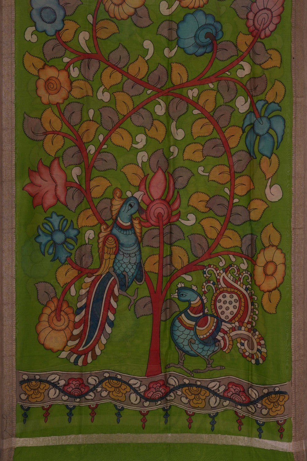 Kalamkari Hand-Painted Dupatta