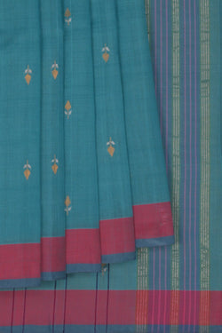 Image of South Cotton Blue Saree