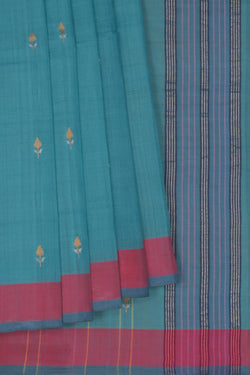 Image of South Cotton Blue Saree