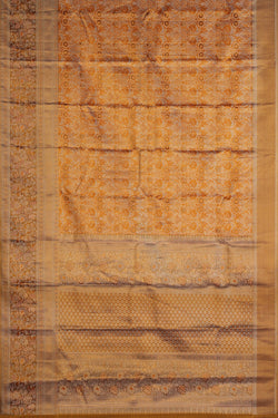 Image of A Gold Tissue Brocade Kanchipattu Saree