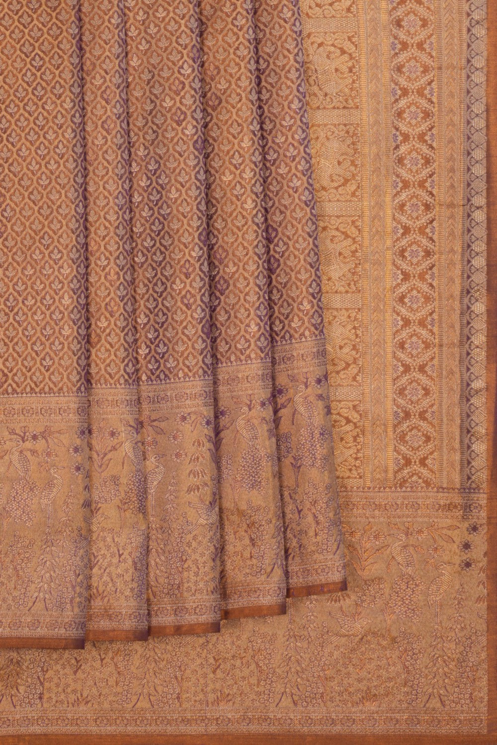 Image of A Glossy Gold Brocade Kanchipattu Saree
