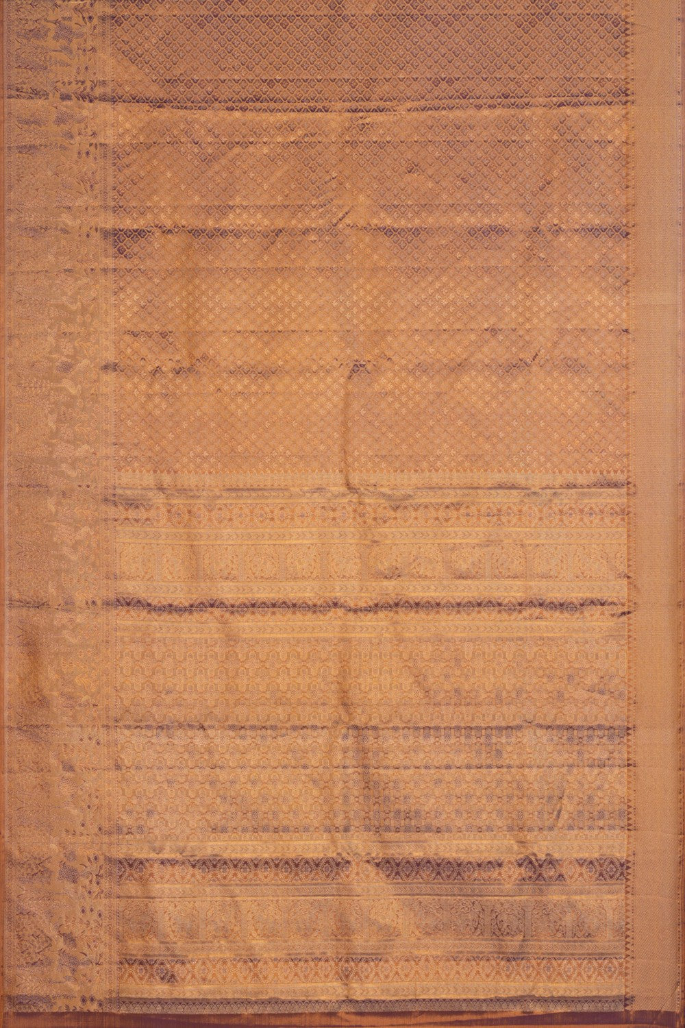 Image of A Glossy Gold Brocade Kanchipattu Saree