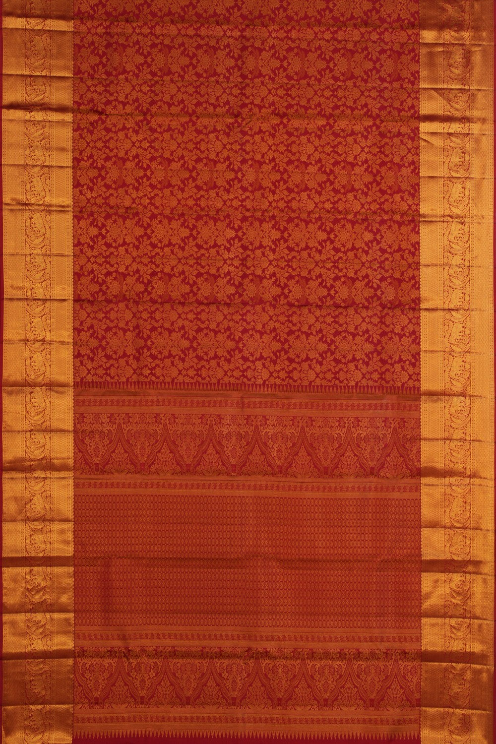 Red Brocade Kanchipattu Saree
