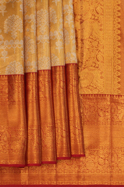 Image of A Gold Tissue Brocade Kanchipattu Saree