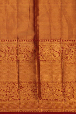 Image of A Gold Tissue Brocade Kanchipattu Saree