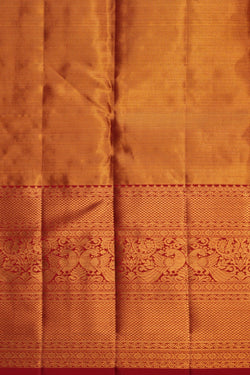 Image of A Blue Gold Tissue Brocade Kanchipattu Saree