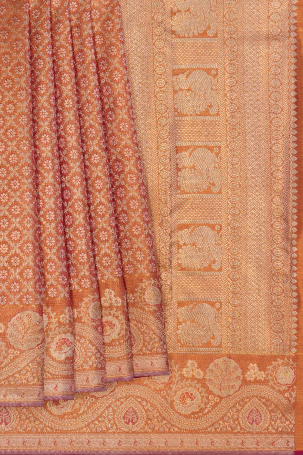 Pink Brocade Kanchipattu Saree