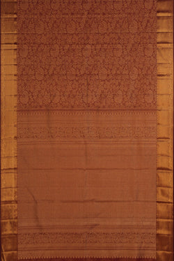 Image of Maroon Tissue Brocade Kanchipattu Saree