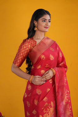 Image of Red Kanchipattu Saree