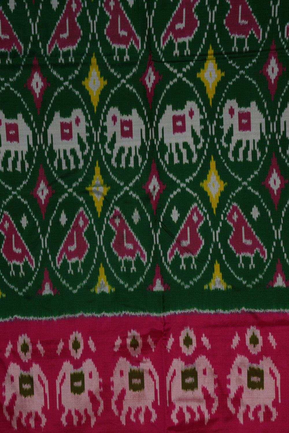 Image of Pochampally Silk Pavada Unstitched Set