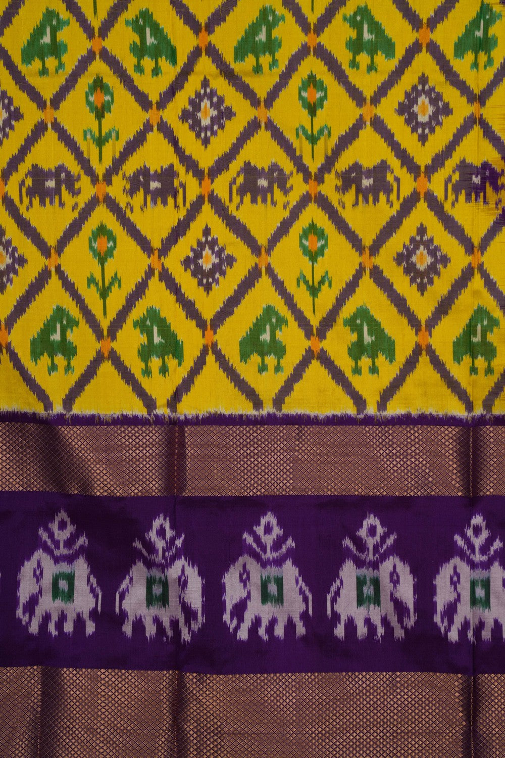 Image of Pochampally Silk Pavada Unstitched Set