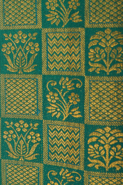 Image of Kanchipattu Teal Green Brocade Luminous Sheen Saree