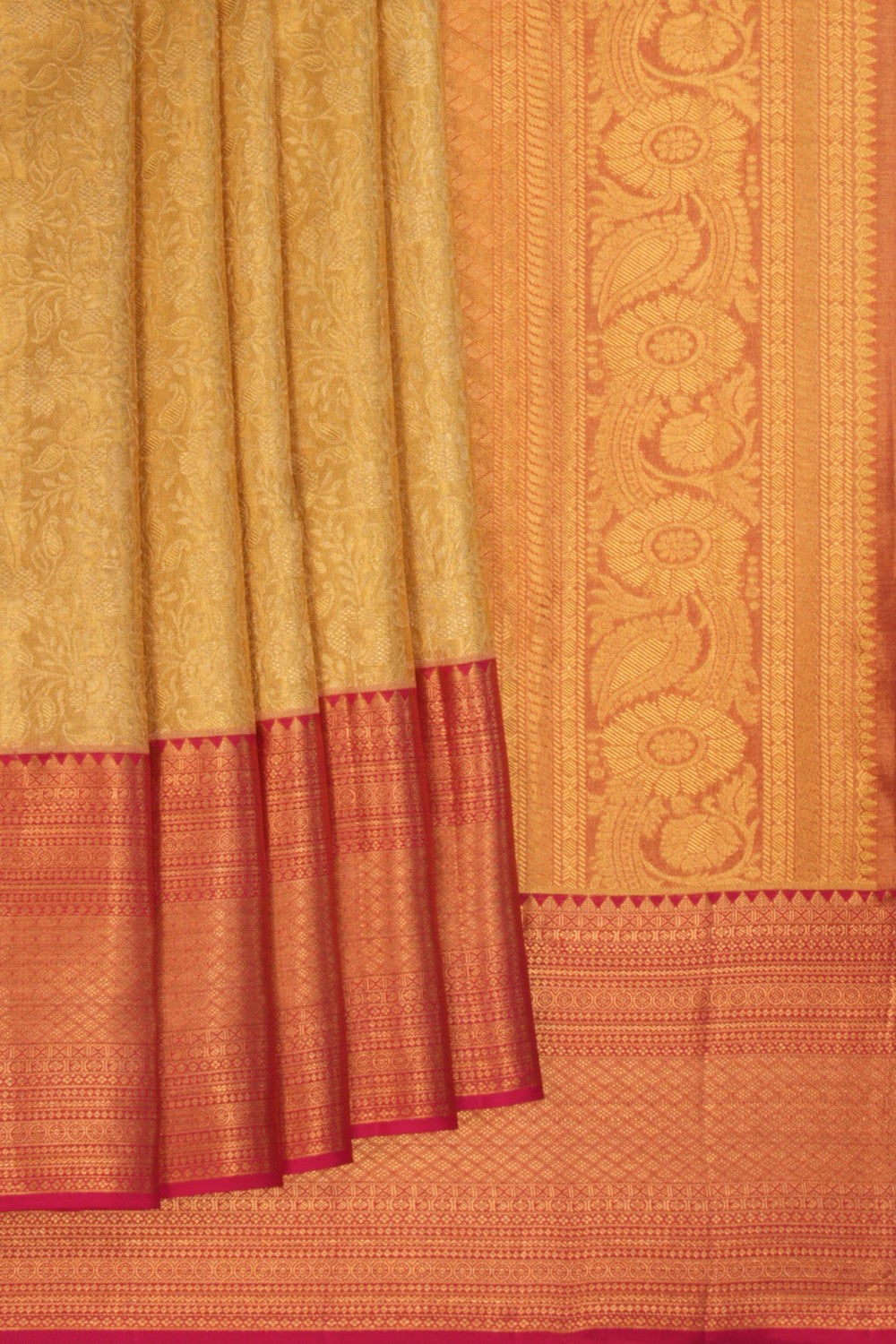 Kanchipattu Gold Tissue Brocade A Rich, Luminous Sheen Saree