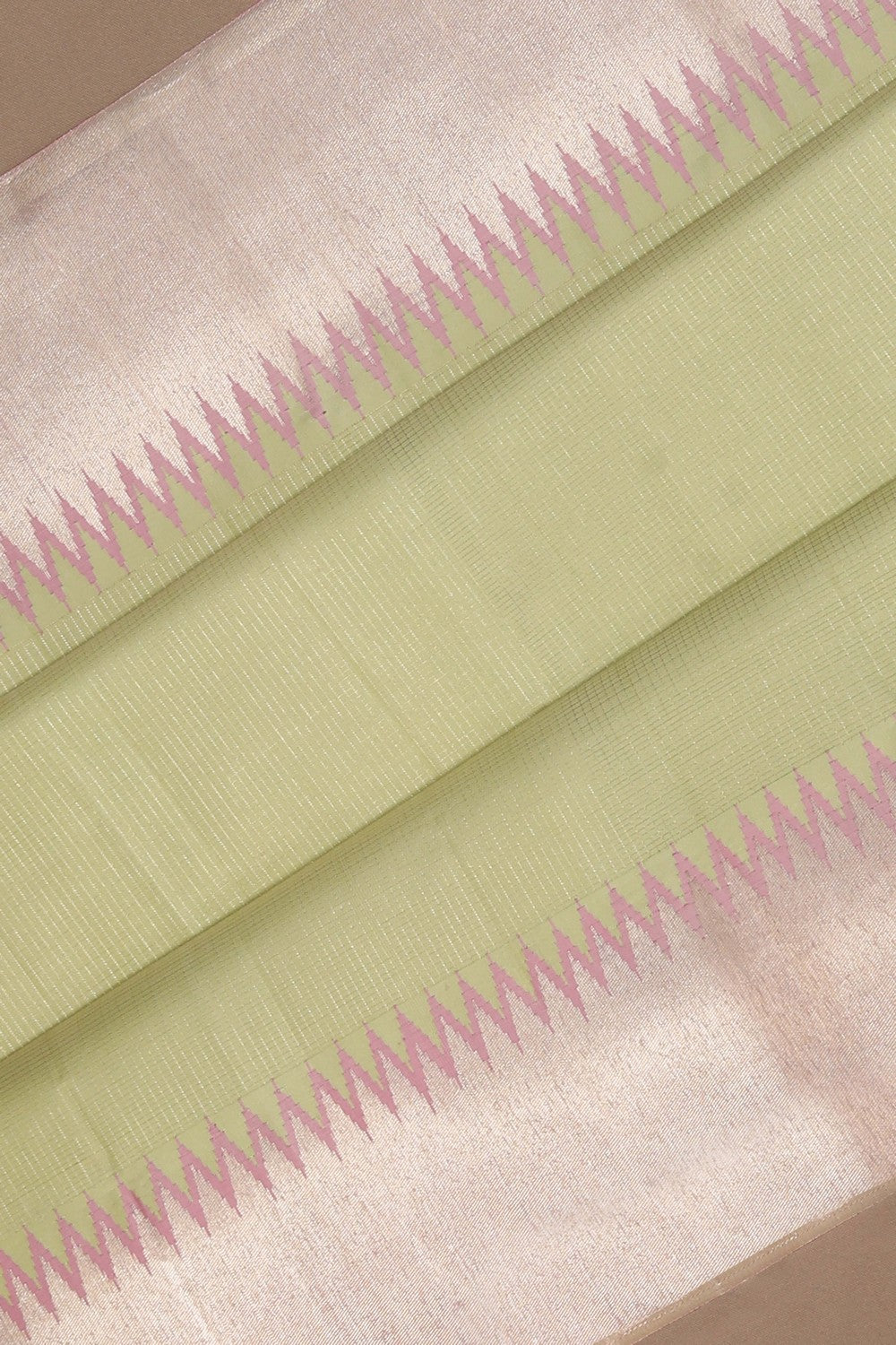 Arani Silk Saree with Silver Zari Temple Border