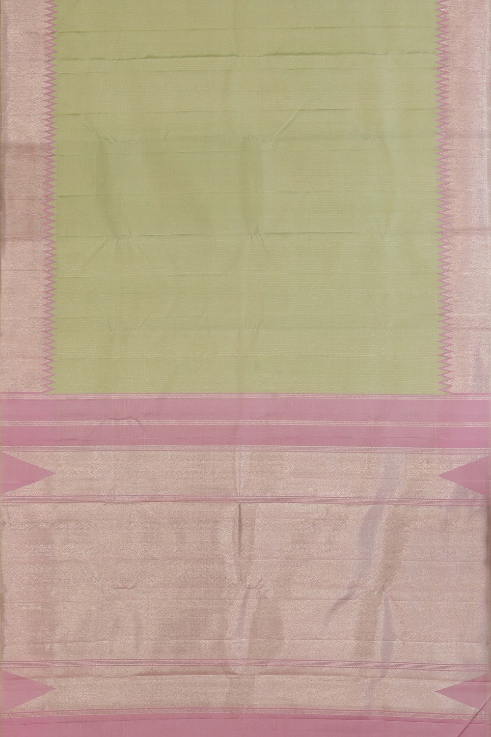 Arani Silk Saree with Silver Zari Temple Border