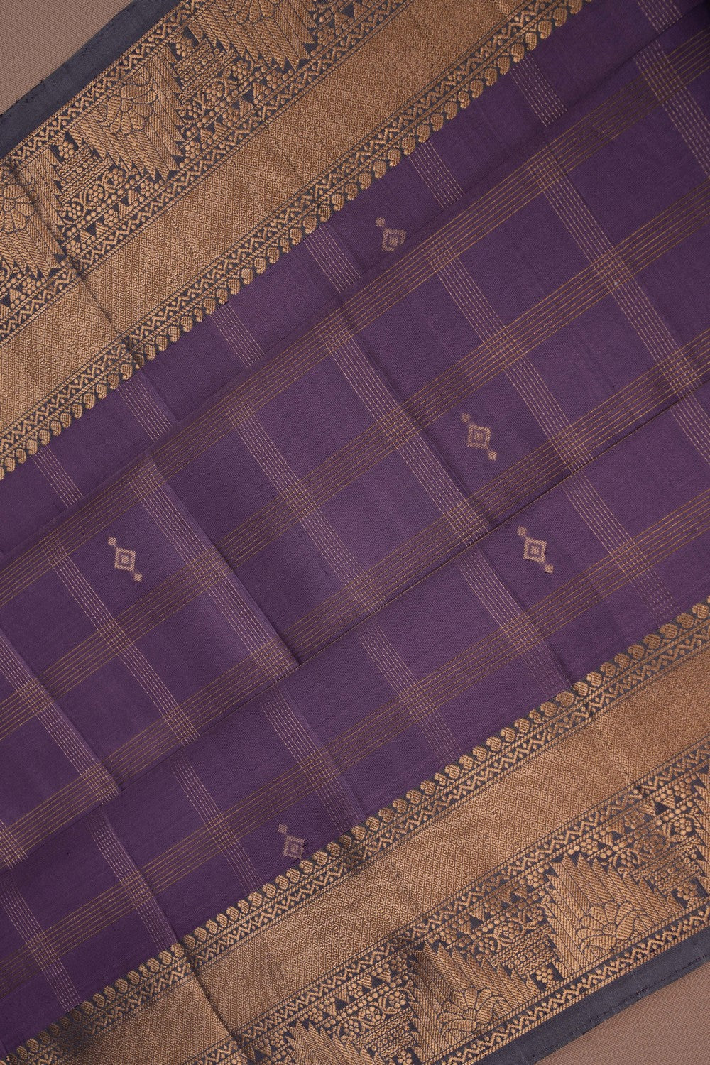 Purple South Silk Kattam Saree