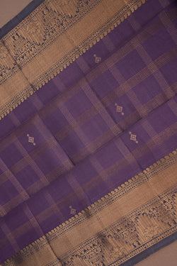 Image of Purple South Silk Kattam Saree