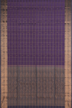 Image of Purple South Silk Kattam Saree