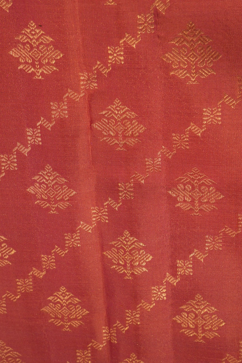 Image of Arani Silk Shimmering Rust Orange Saree