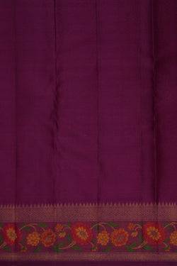 Image of Arani Silk Shimmering Rust Orange Saree