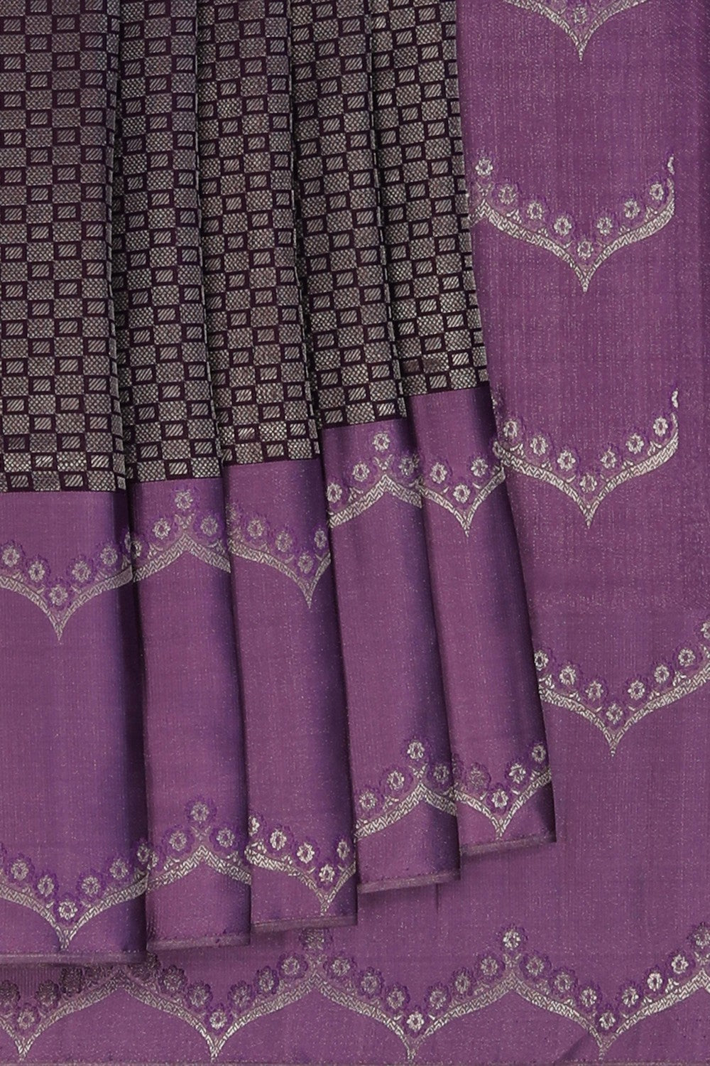 Image of Arani Silk Shimmering Violet Saree