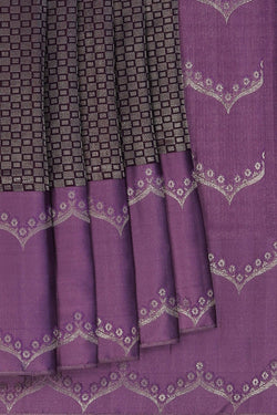 Image of Arani Silk Shimmering Violet Saree