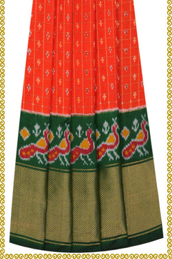 Image of Pochampally Silk Pavada Unstitched Set