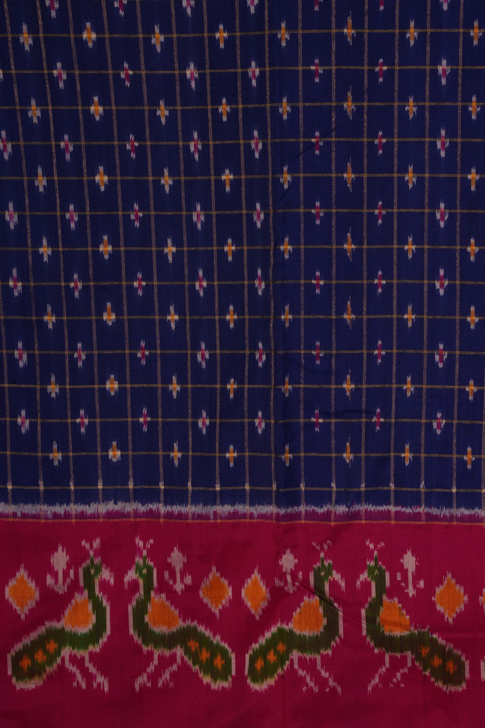Image of Pochampally Silk Pavada Unstitched Set