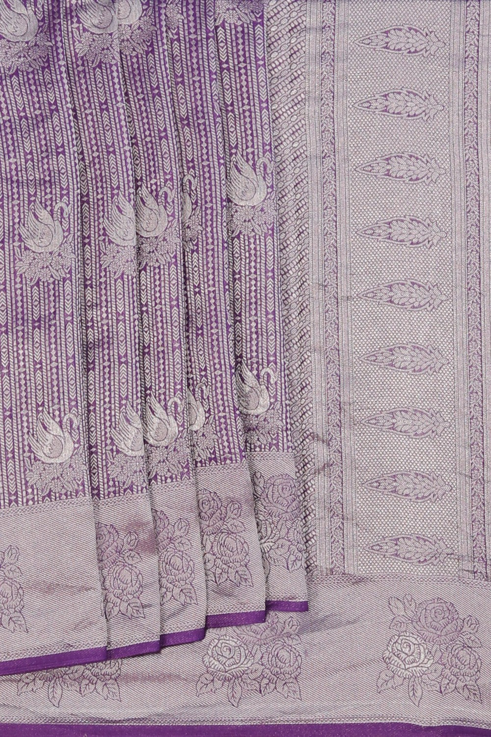 Purple Shimmering Floral Saree