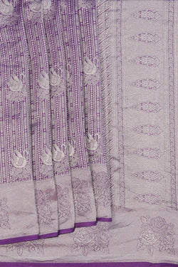Image of Purple Shimmering Floral Saree