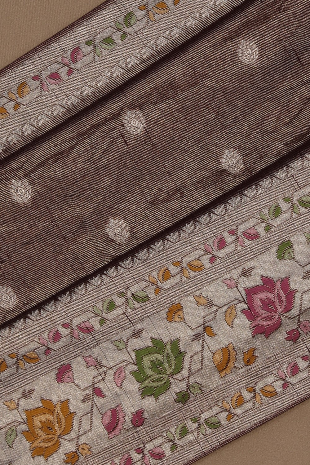 Brown Shimmering Saree