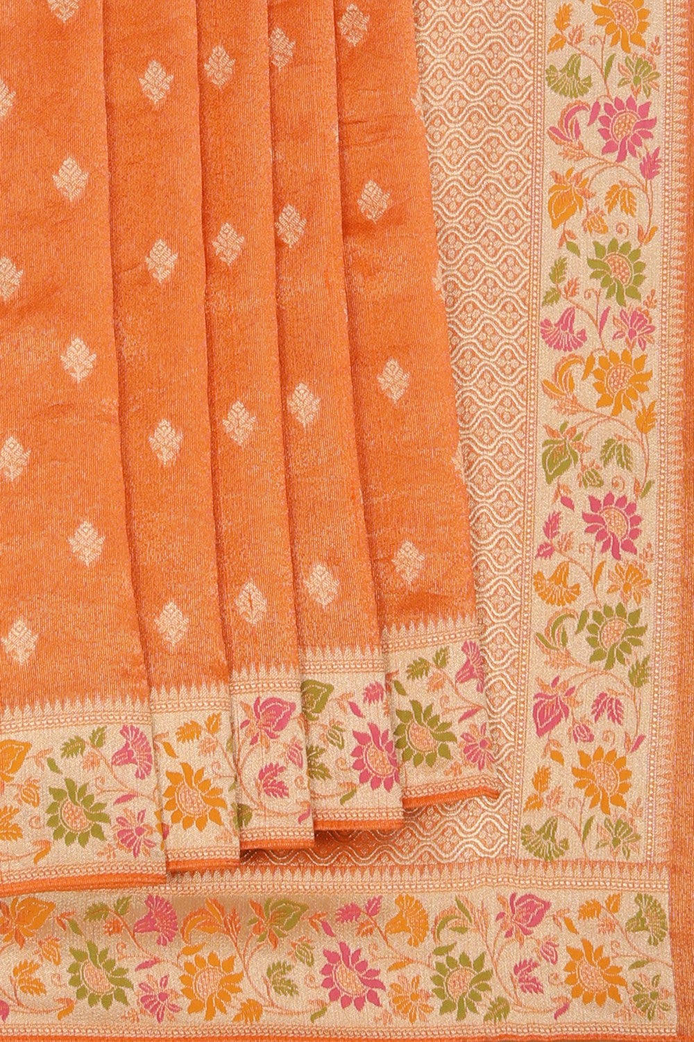 Orange Shimmering Saree