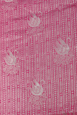 Image of Pink Shimmering Floral Saree