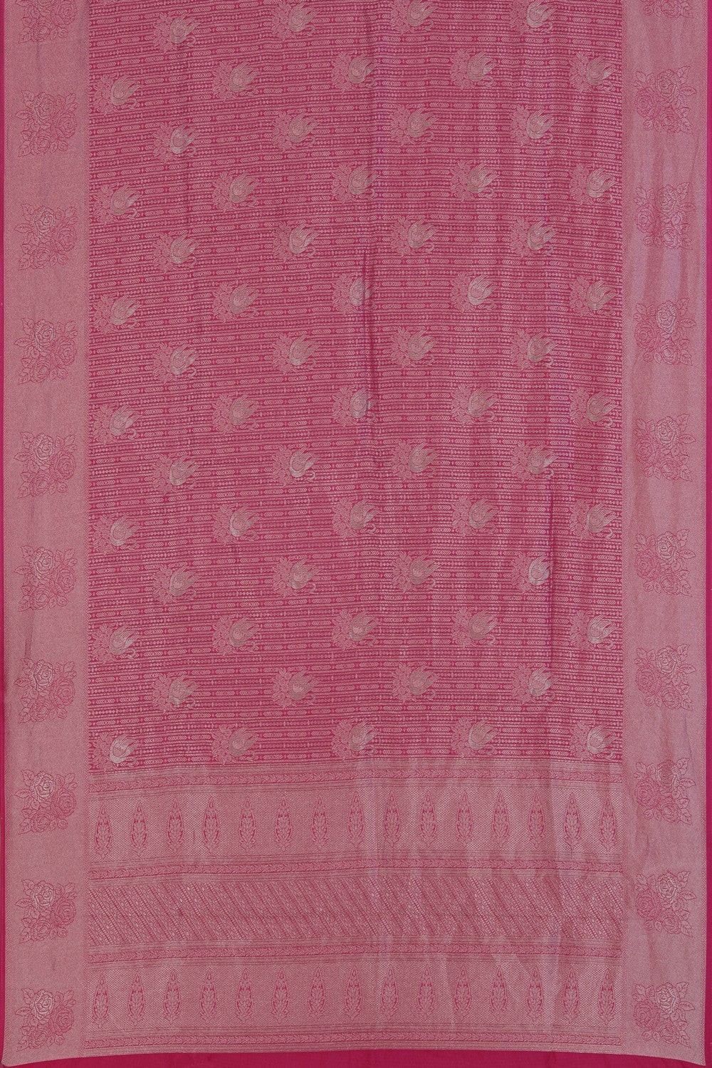 Pink Shimmering Floral Saree