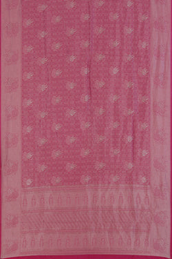 Image of Pink Shimmering Floral Saree