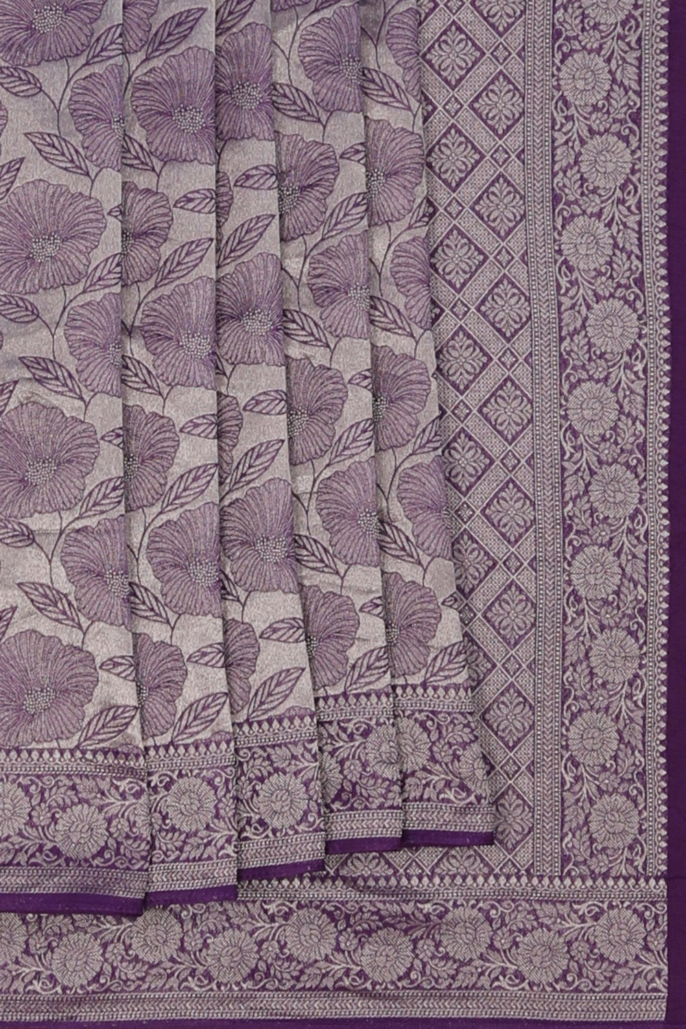 Purple Shimmering Floral Saree