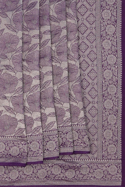 Image of Purple Shimmering Floral Saree