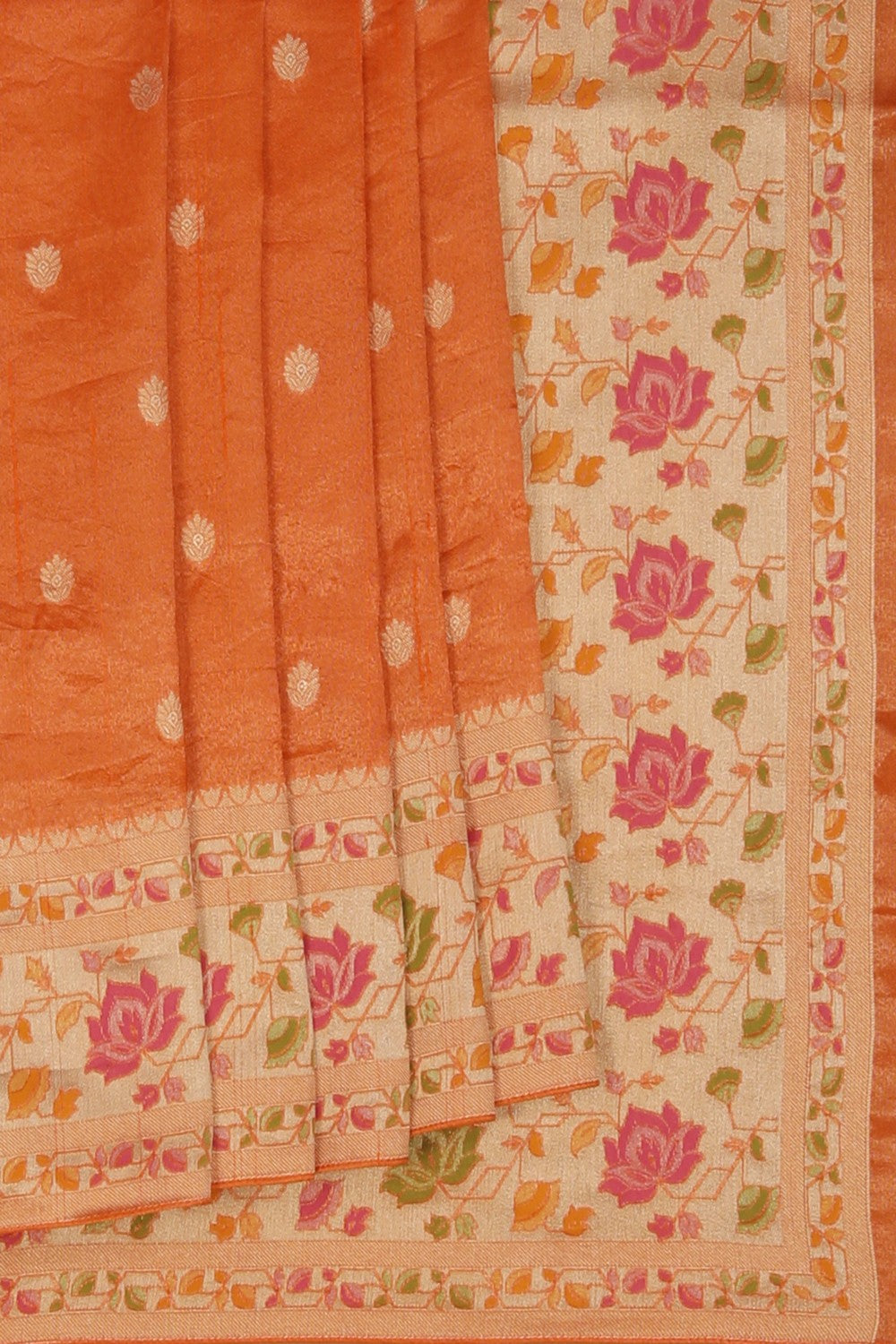 Image of Orange Shimmering Saree