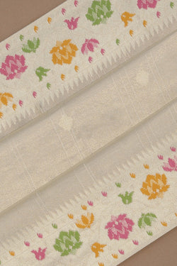 Image of Off-White Shimmering Saree