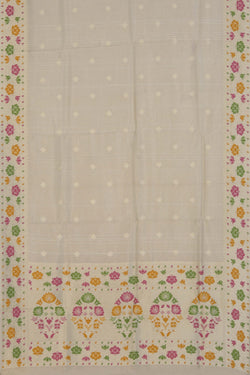 Image of Off-White Shimmering Saree