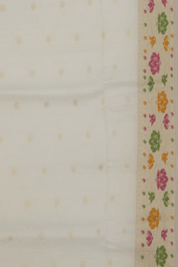 Image of Off-White Shimmering Saree