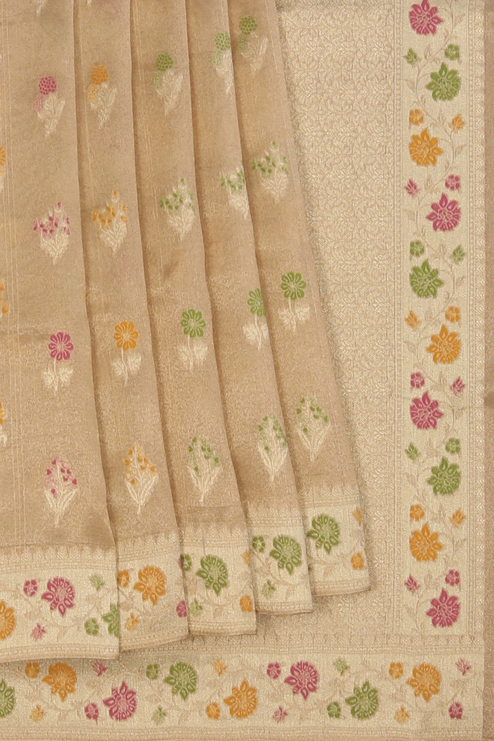 Image of Beige Shimmering Saree