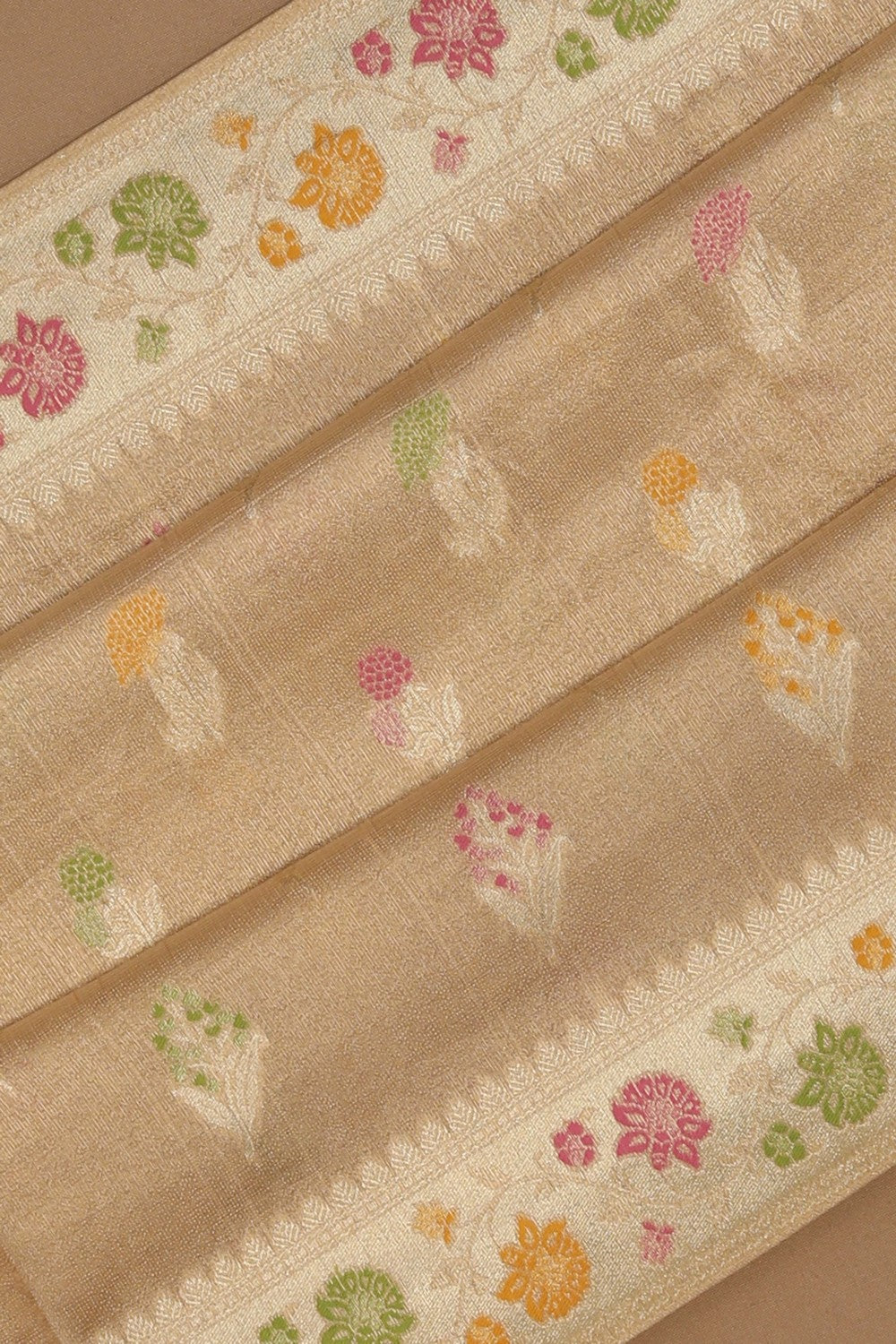 Image of Beige Shimmering Saree