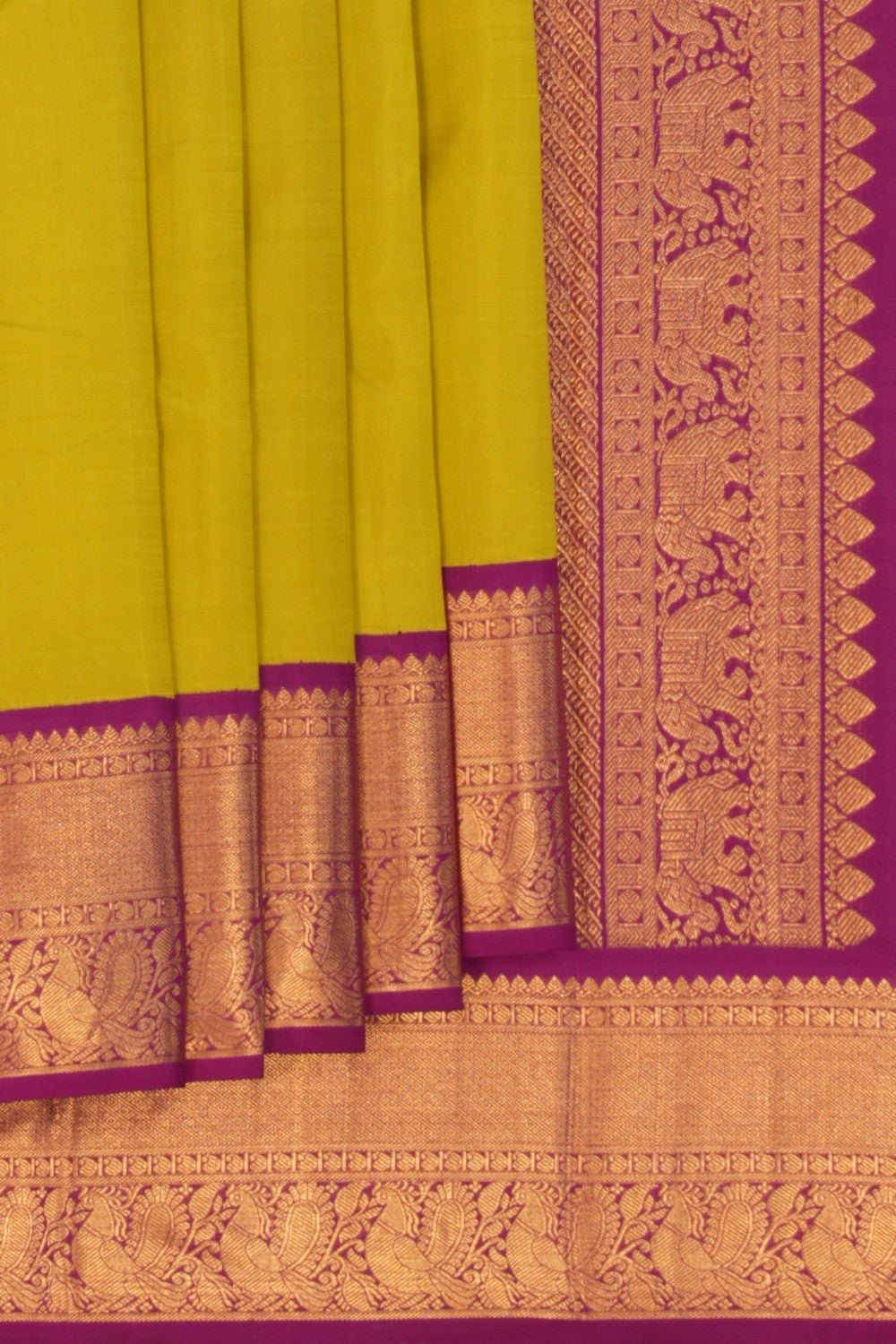 Spring Green Arani Silk Saree