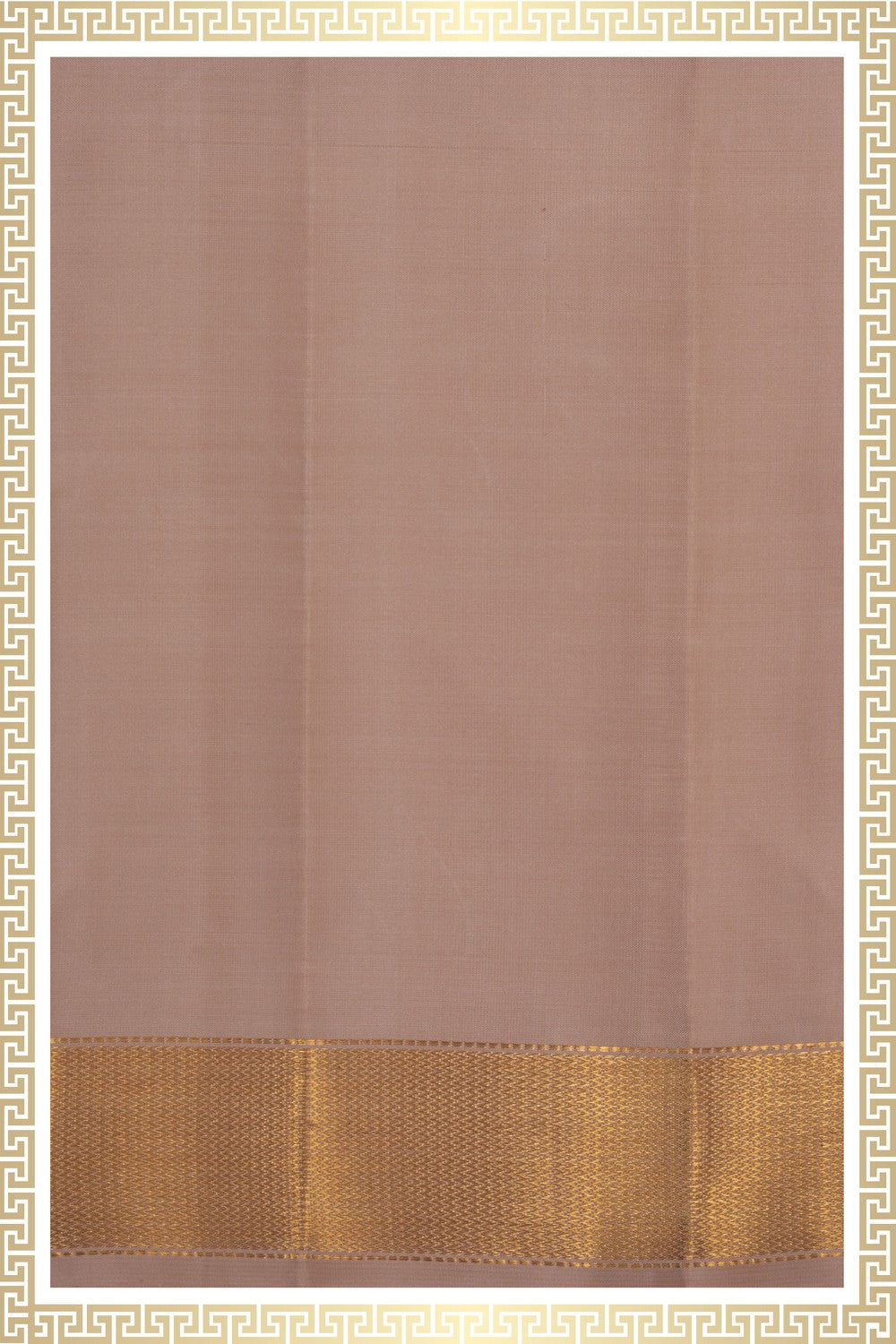 Image of Arani Silk Beige Dhoti With Kanduva (8 X 4)