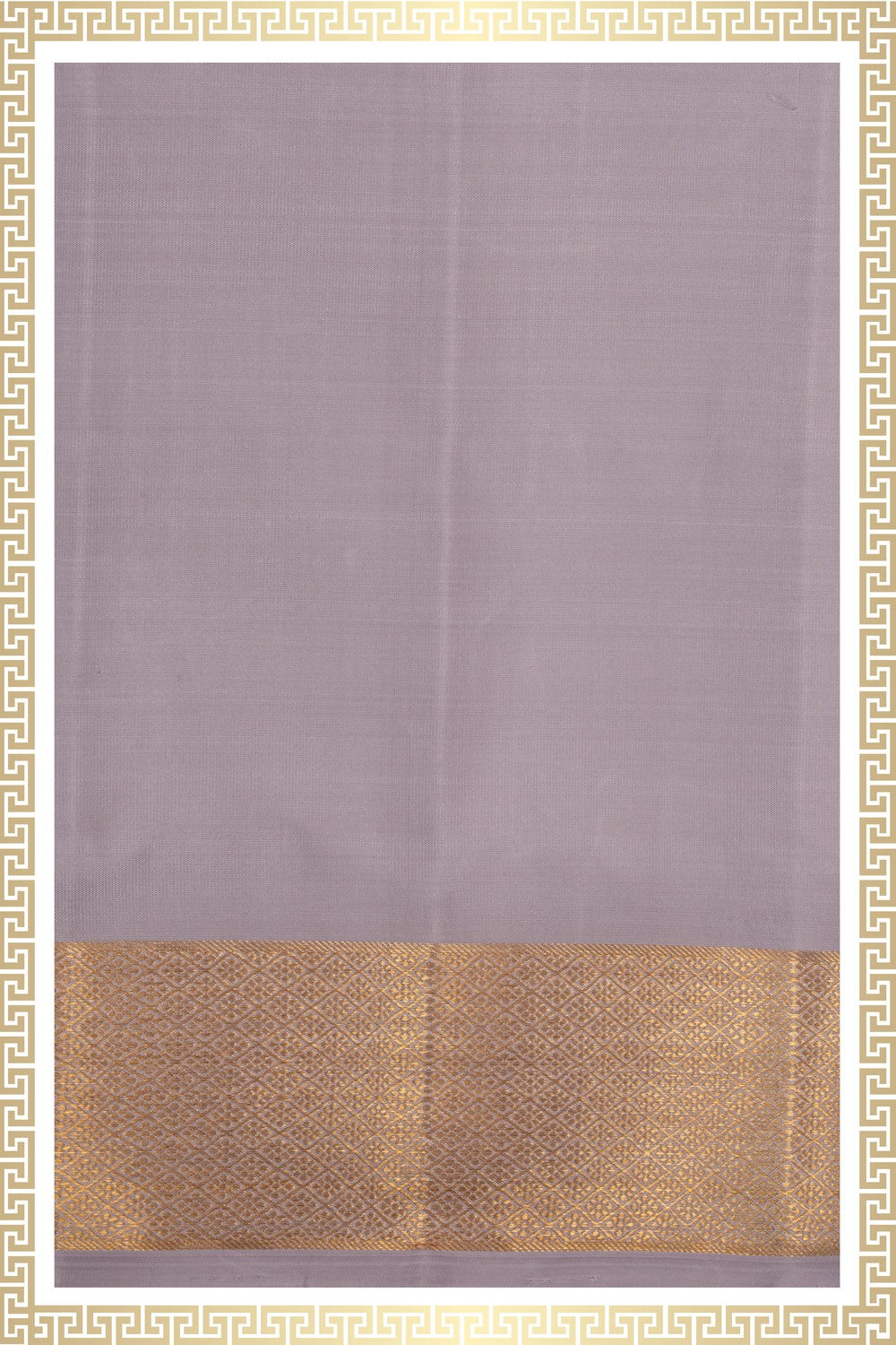 Image of Arani Silk Ash Grey Dhoti With Kanduva (8 X 4)