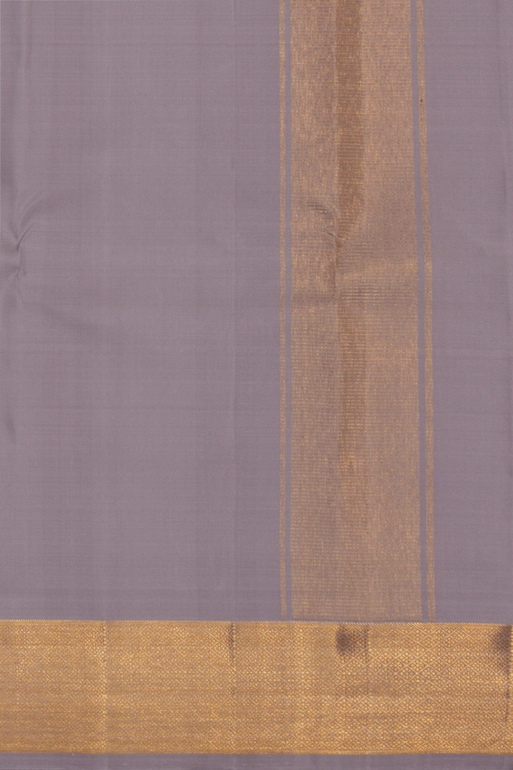 Image of Arani Silk Ash Grey Dhoti With Kanduva (8 X 4)