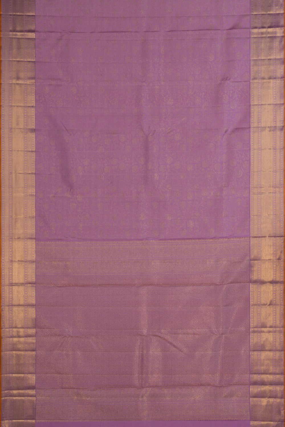 Mauve Purple Floral Brocade Kanchipuram Silk Saree
